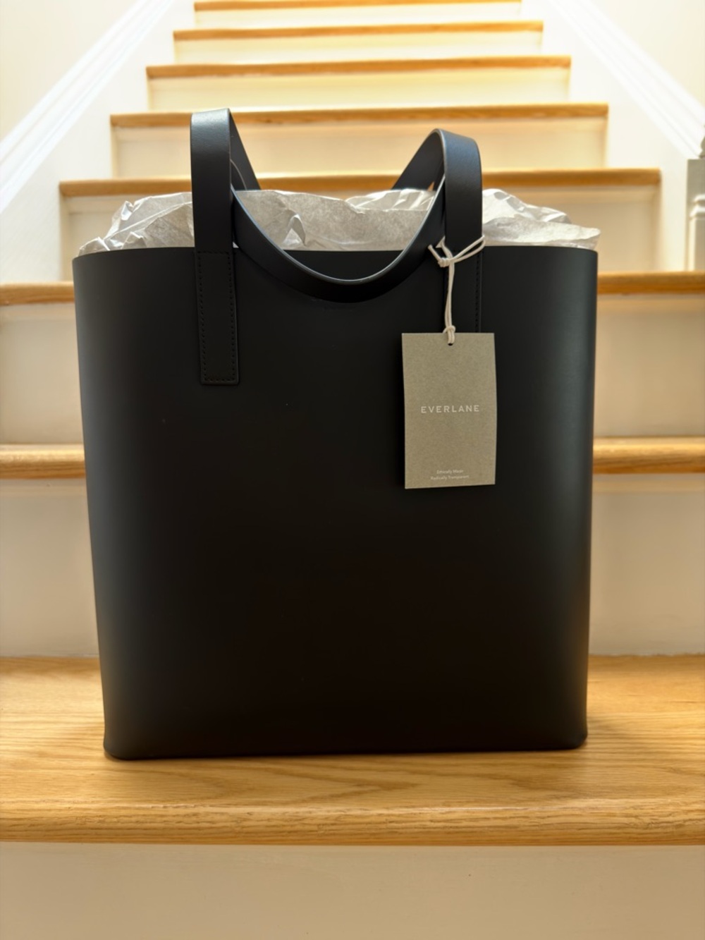 Everlane Matte Black Structured Tote